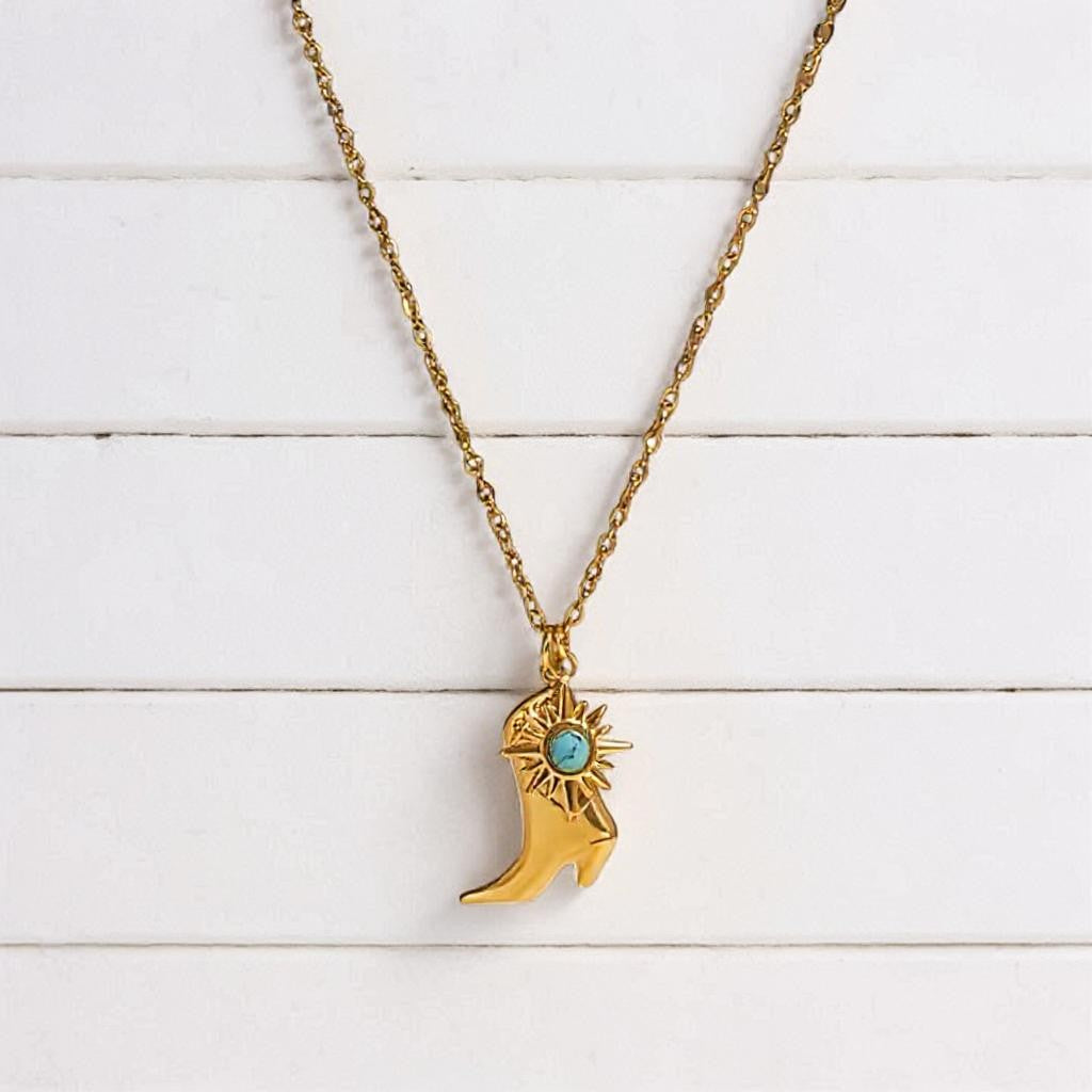Western Boot Charm Necklace