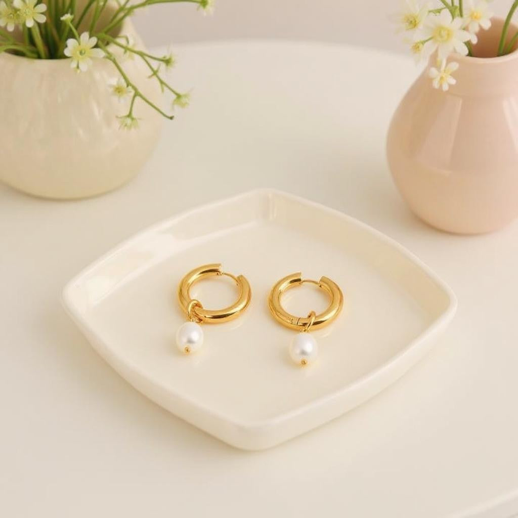 Ocean Pearl Hoops