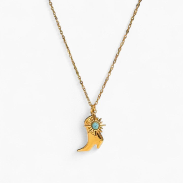 Western Boot Charm Necklace