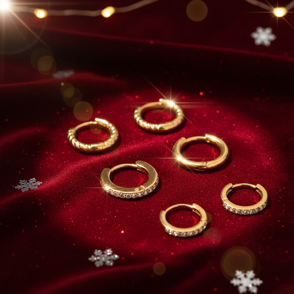 Stone Hoop Huggie Set