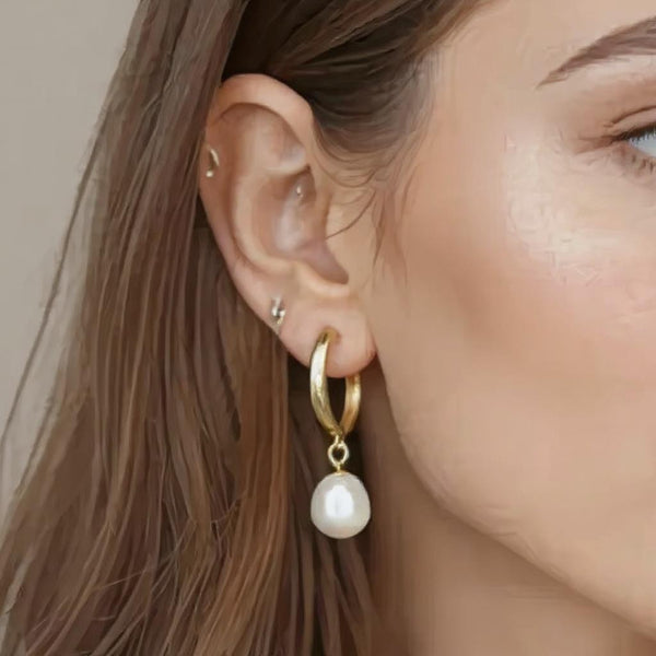 Ocean Pearl Hoops hover